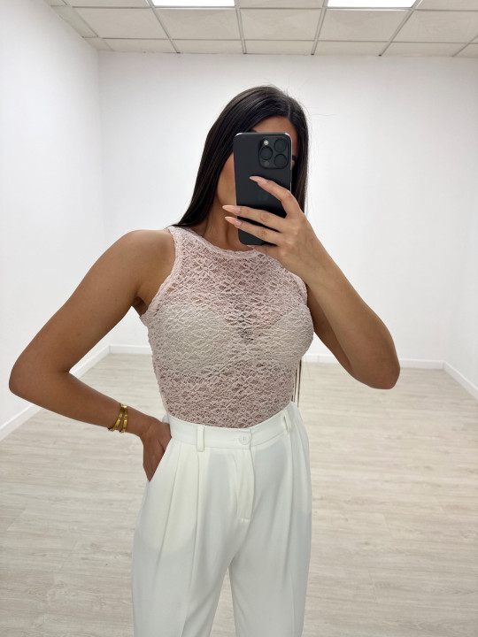 TOP ENCAJE TIRANTA ROSA